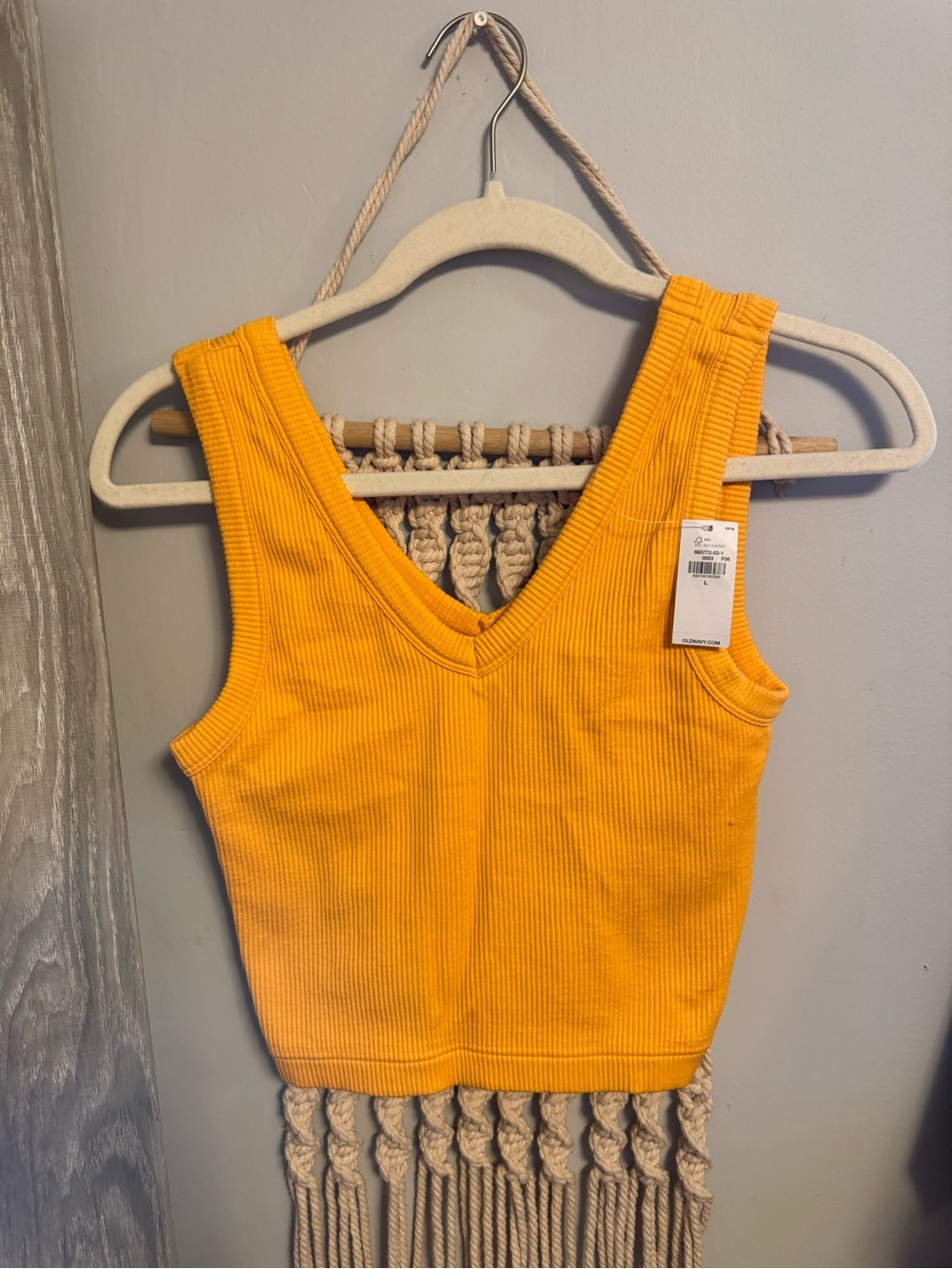 Old Navy Golden Yellow Ribbed V-Neck Tank